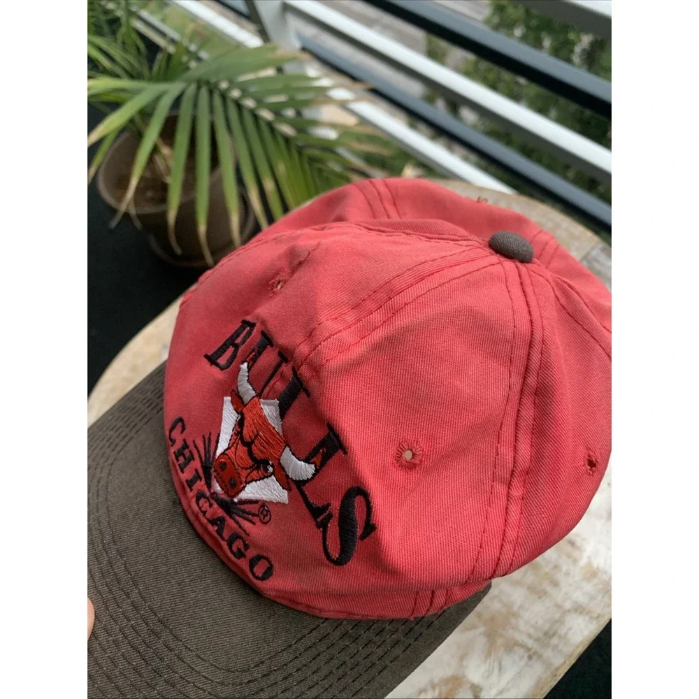 Set Of 2 Rare Vintage Chicago Bulls Hat Worn Hat With Defects NBA Basketball Hat